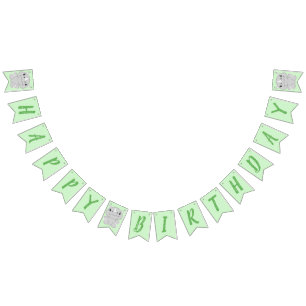 Banderines Partido del Cumpleaños del Rinoceronte Verde