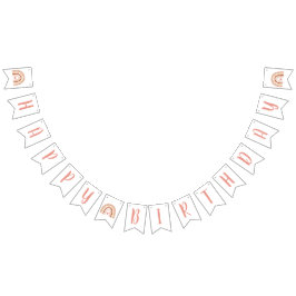 Banderines Pastel Boho Rainbow Chicas Feliz cumpleaños