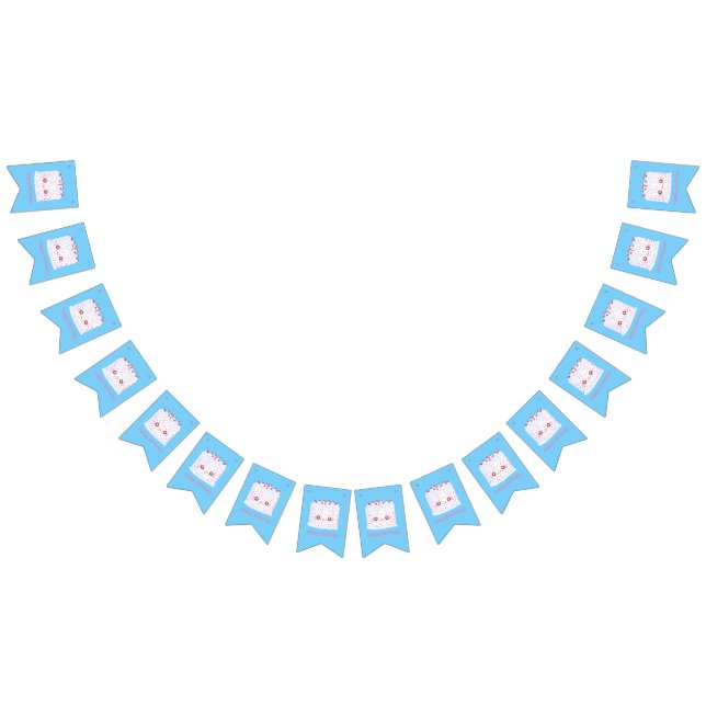 Banderines Pastel de cumpleaños con espoleta de espuma blanca (Todo)