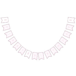 Banderines Pastel de cumpleaños rosado preppy Primer cumpleañ
