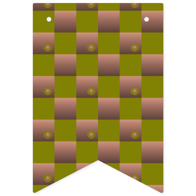 Banderines Patrón controlado en verde marrón y oliva (Primera bandera)