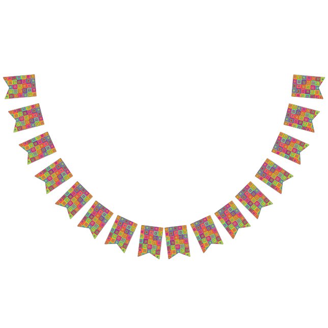 Banderines Patrón de cuadrados (Todo)