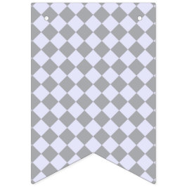Banderines Patrón de diamantes en gris y lavanda