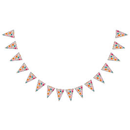Banderines Patrón de fiesta floral para cumpleaños españoles