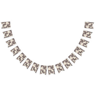 Banderines Patrón de gatos blancos y grises