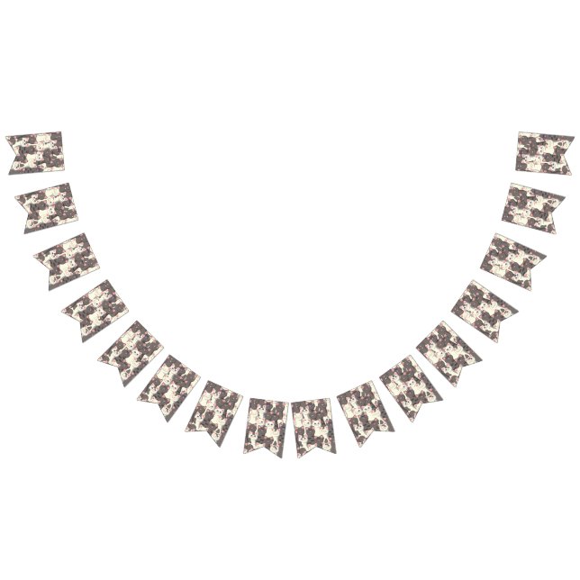 Banderines Patrón de gatos blancos y grises (Todo)