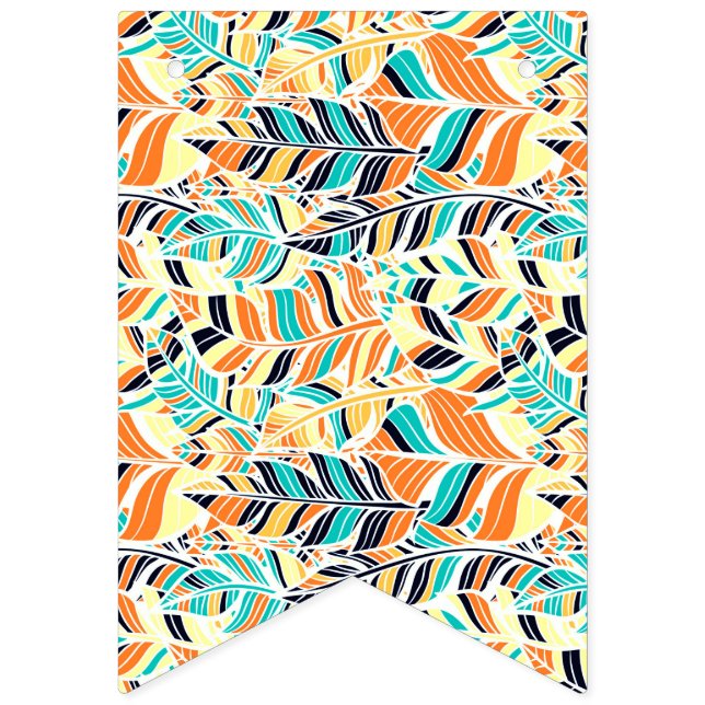 Banderines Patrón de hojas de boho coloridas (Primera bandera)