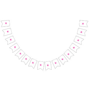 Banderines Patrón de rama frondosa magenta