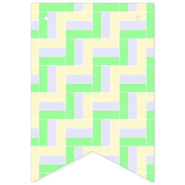 Banderines Patrón de rectángulos Pastel Líneas de puntos blan (Primera bandera)