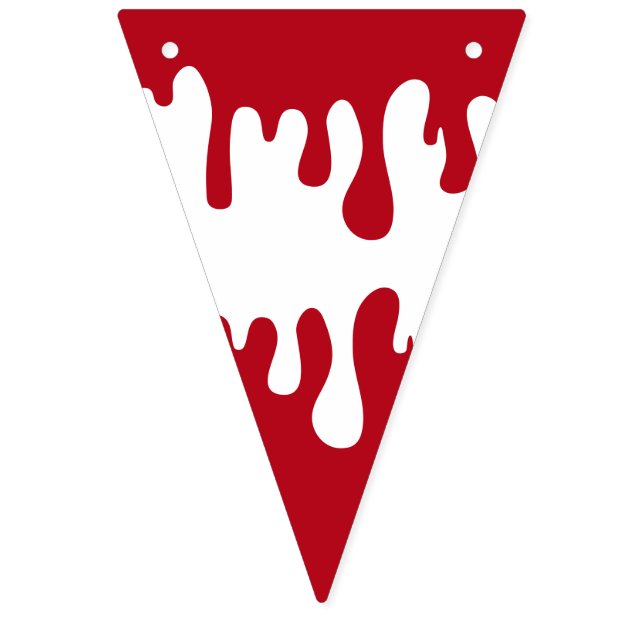 Banderines Patrón de sangre del trébol rojo de Halloween (Primera bandera)