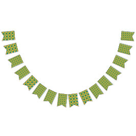 Banderines Patrón elegante de cuadros en verde y oro