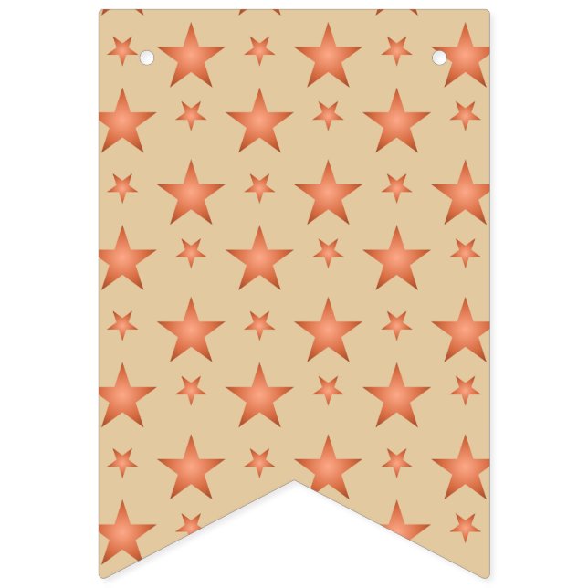 Banderines Patrón estelar en el naranja de terracota gradient (Primera bandera)