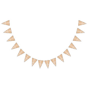 Banderines Patrón floral simétrico con motivos naranjas rebor