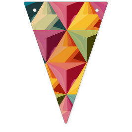 Banderines Patrón geométrico de triángulo audaz