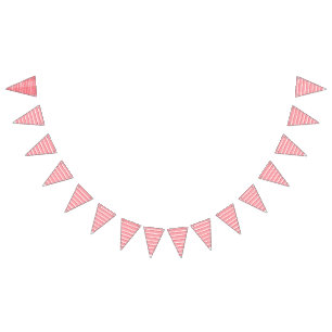 Banderines Patrón geométrico rojo y rosa con interlo