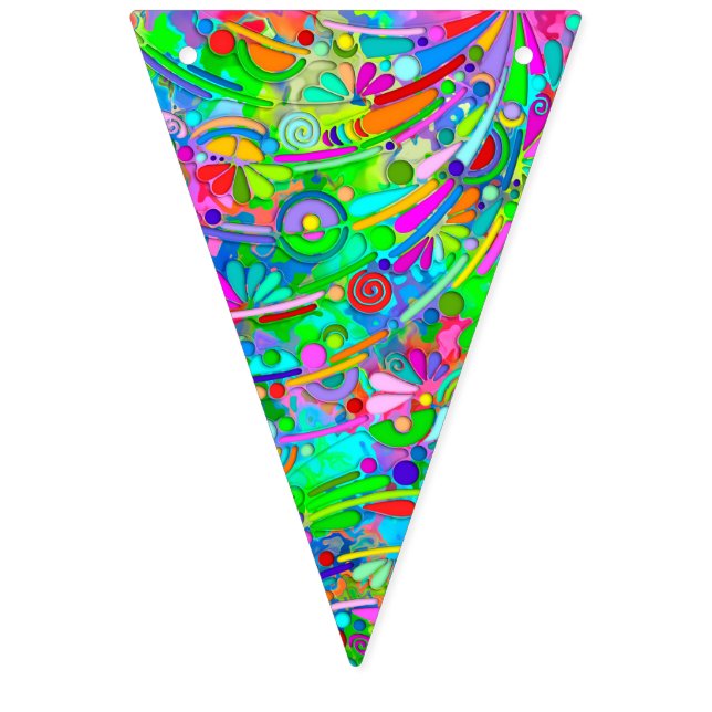 Banderines Patrón Pintado A Mano Y Digitalmente Artículo 18 (Primera bandera)