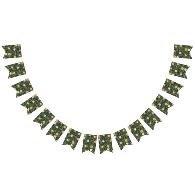 Banderines Peach Darray Gray Boda Rosa Floral (Todo)