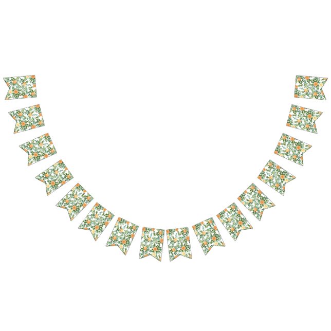 Banderines Peach Peony y Rosa Boda Floral (Todo)