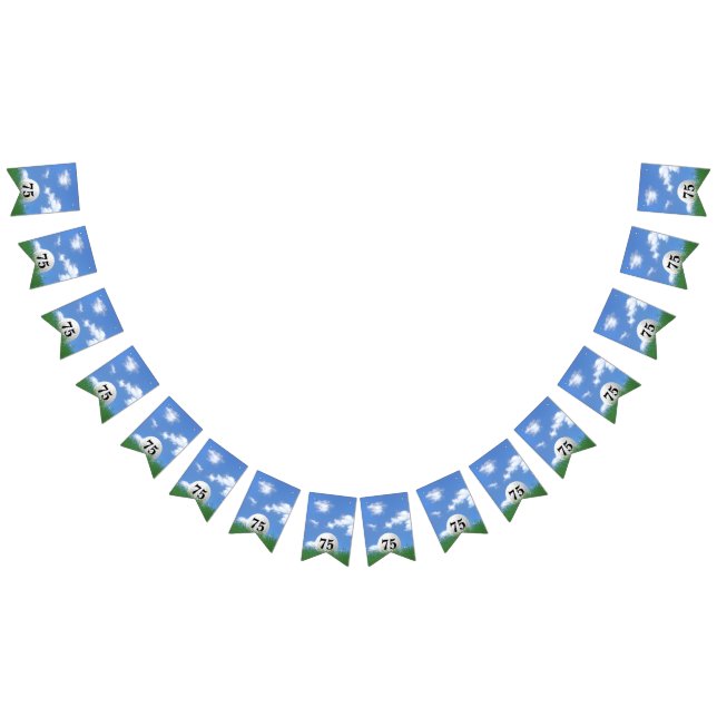 Banderines pelota de golf en césped por 75 años (Todo)