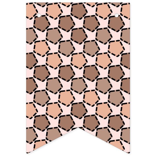 Banderines Pentágonos marrones simétricos con bordes trazados (Primera bandera)