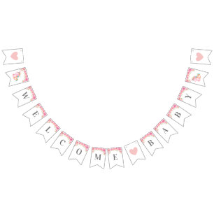 Banderines Peony rosado animal Baby Shower del chica del