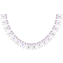 Banderines Pequeña mariposa morada floral Baby Shower