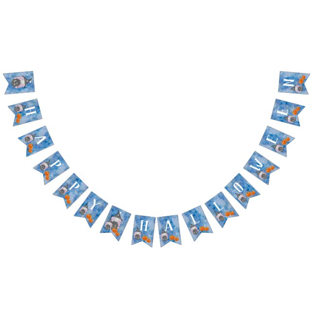 Banderines Pequeño acuarela Bruja Halloween Party Bunting (Todo)