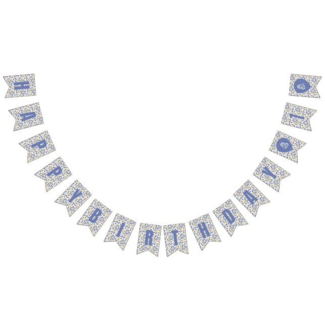 Banderines Pequeño dulce Pea Floral Feliz cumpleaños (Todo)