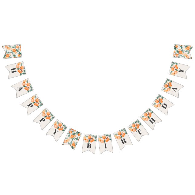 Banderines pequeño lindo feliz cumpleaños banner naranja cump (Todo)