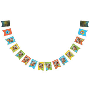 Banderines Pequeño Monstruo decoración de primer cumpleaño