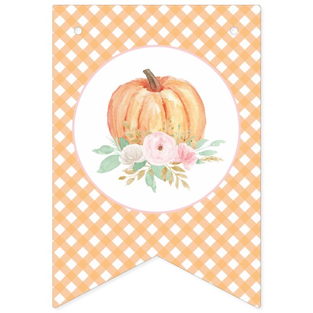 Banderines Pequeño naranja floral de calabaza Jugar primer cu (Primera bandera)