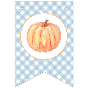 Banderines Pequeño Pumpkin luz azul platillo primer cumpleaño