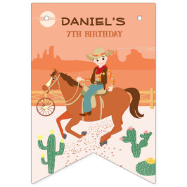 Banderines Pequeño vaquero de Guay y fiesta de cumpleaños de 