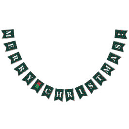 Banderines Personalizable Holly, Berries Feliz Navidad!