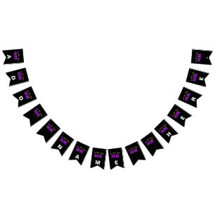 BANDERINES PERSONALIZABLE MODERNO ESTILO NEGRO VERIFICADO MAR