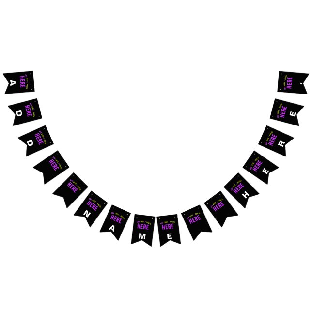 BANDERINES PERSONALIZABLE MODERNO ESTILO NEGRO VERIFICADO MAR (Todo)