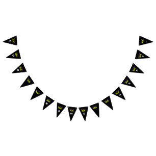 BANDERINES PERSONALIZABLE MODERNO ESTILO NEGRO VERIFICADO MAR