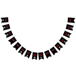 BANDERINES PERSONALIZABLE MODERNO ESTILO NEGRO VERIFICADO MAR