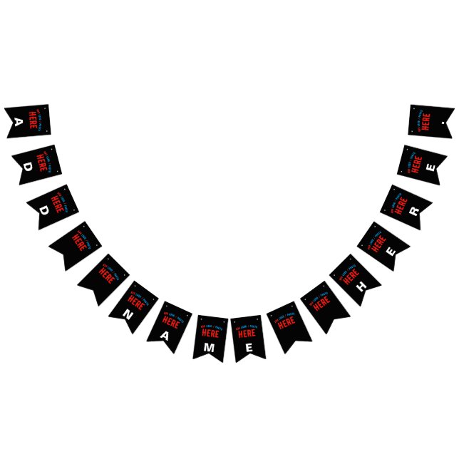 BANDERINES PERSONALIZABLE MODERNO ESTILO NEGRO VERIFICADO MAR (Todo)