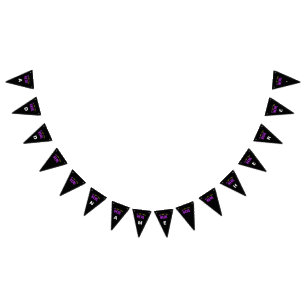BANDERINES PERSONALIZABLE MODERNO ESTILO NEGRO VERIFICADO MAR