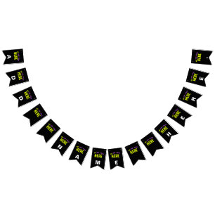 BANDERINES PERSONALIZABLE MODERNO ESTILO NEGRO VERIFICADO MAR
