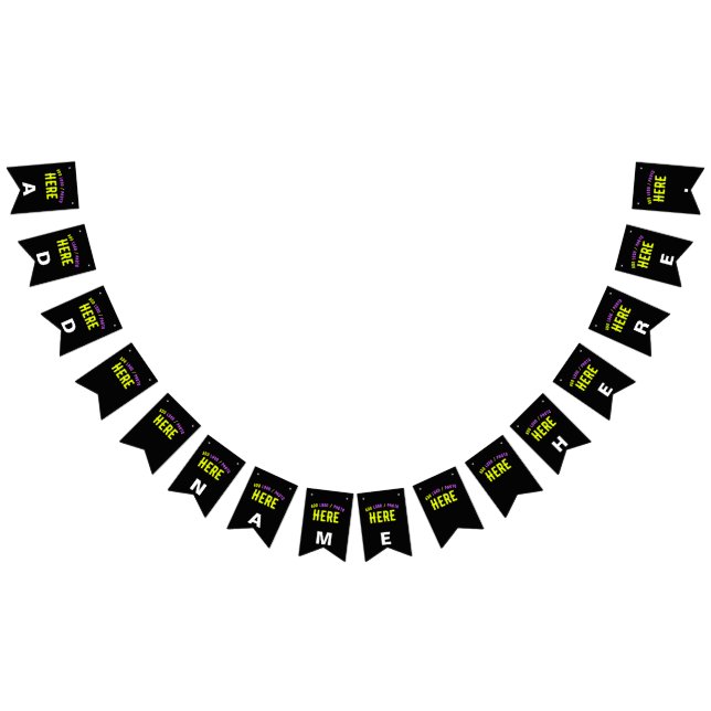 BANDERINES PERSONALIZABLE MODERNO ESTILO NEGRO VERIFICADO MAR (Todo)