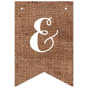 Banderines Personalizable Sr. y Sra. Bunting en FAUX Burlap