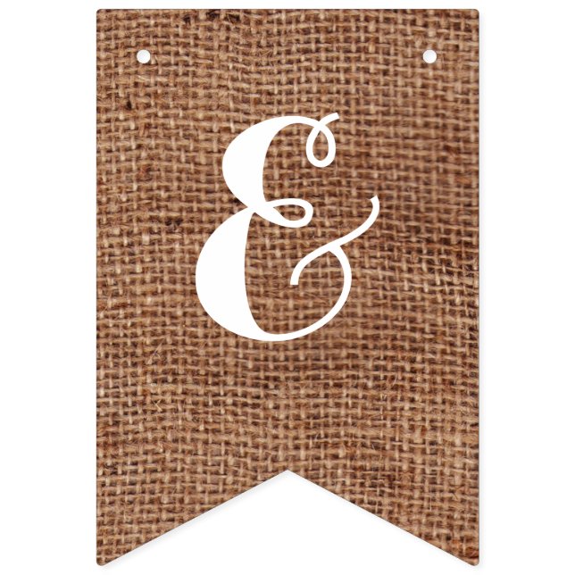 Banderines Personalizable Sr. y Sra. Bunting en FAUX Burlap (Octava bandera)
