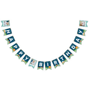 Banderines Personalizado 3 foto camping campamento de cumplea