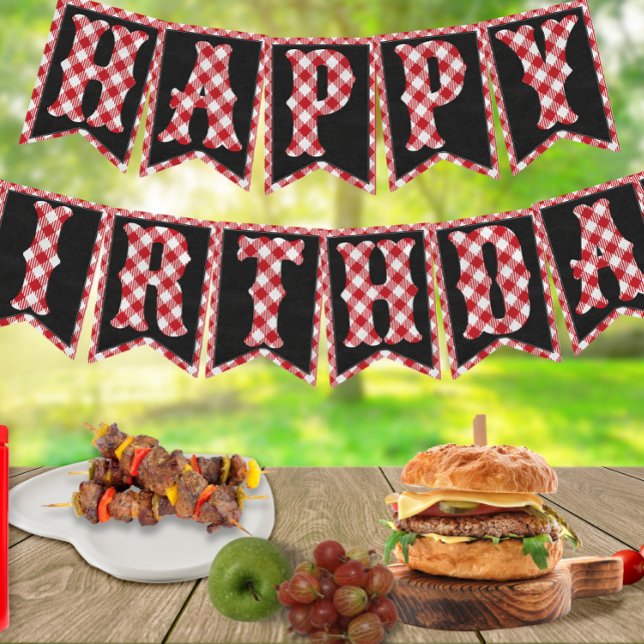 Banderines Personalizado Age Backyard BBBQ Cumpleaños Decorac (Subido por el creador)