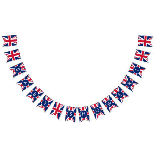 Banderines Personalizado Baby Shower Union Jack