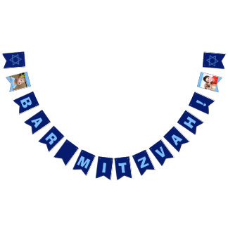 Banderines Personalizado Bar Mitzvah Blue