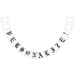 Banderines Personalizado Blank Boda gótico inglés antiguo