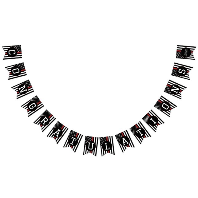 Banderines Personalizado bombero felicita a la delgada línea  (Todo)